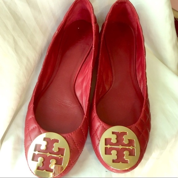 tory burch flats red